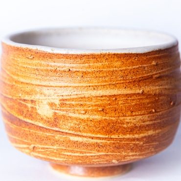 Cuenco arcilla naranja torneada